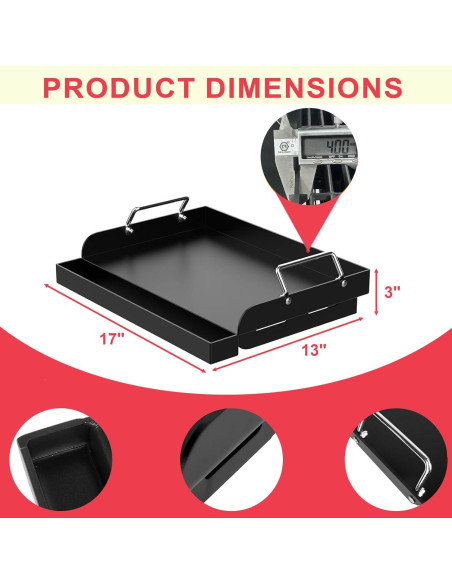 Plancha Universal para Parrillas de Gas DcYourHome 43x33cm