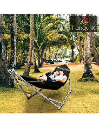 Soporte de Hamaca Tranquillo Ajustable 295 kg Negro Plegable