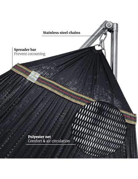 Soporte de Hamaca Tranquillo Ajustable 295 kg Negro Plegable Soporte de Hamaca Tranquillo Ajustable 295 kg Negro Plegable