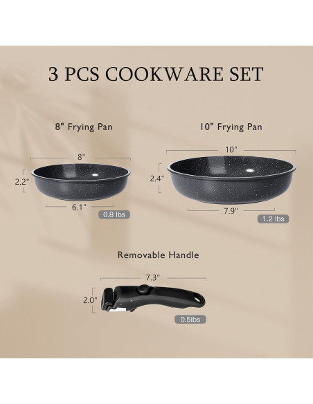 Juego de Sartenes de Cerámica GiPP 3 Piezas Antiadherentes