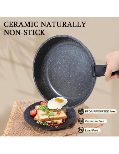 Juego de Sartenes de Cerámica GiPP 3 Piezas Antiadherentes