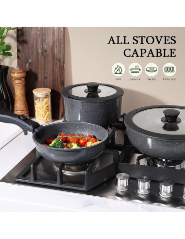 Juego de Sartenes de Cerámica GiPP 3 Piezas Antiadherentes