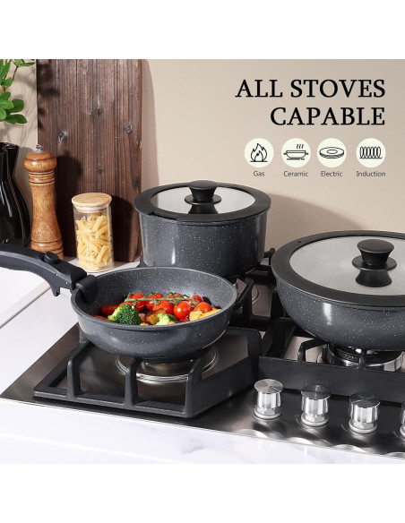 Juego de Sartenes de Cerámica GiPP 3 Piezas Antiadherentes