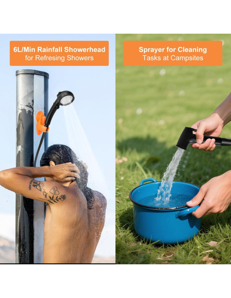 Ducha Portátil Luxsego 7800mAh Recargable con Pantalla LED Ducha Portátil Luxsego 7800mAh Recargable con Pantalla LED