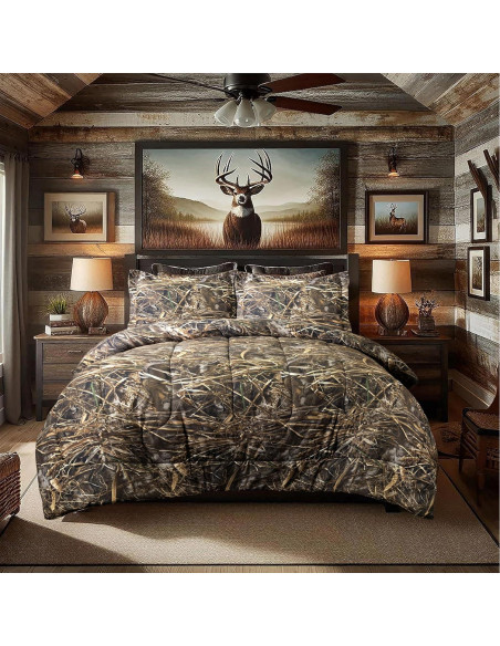 Conjunto Edredón Twin VISI-ONE Camo Max 7 Microfibra 2 Piezas