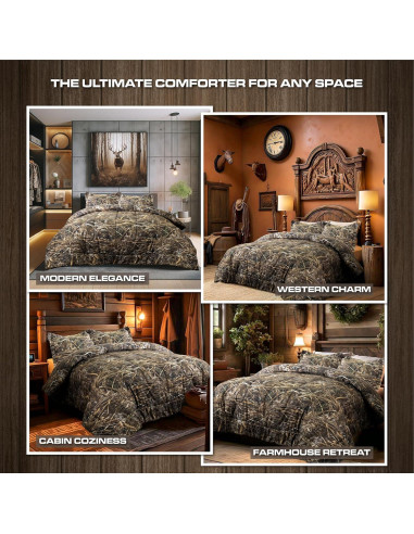 Conjunto Edredón Twin VISI-ONE Camo Max 7 Microfibra 2 Piezas