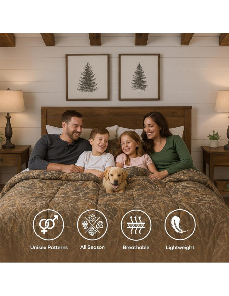 Conjunto Edredón Twin VISI-ONE Camo Max 7 Microfibra 2 Piezas