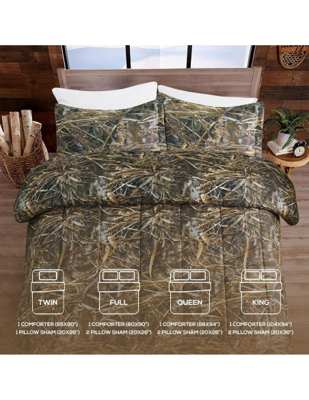 Conjunto Edredón Twin VISI-ONE Camo Max 7 Microfibra 2 Piezas