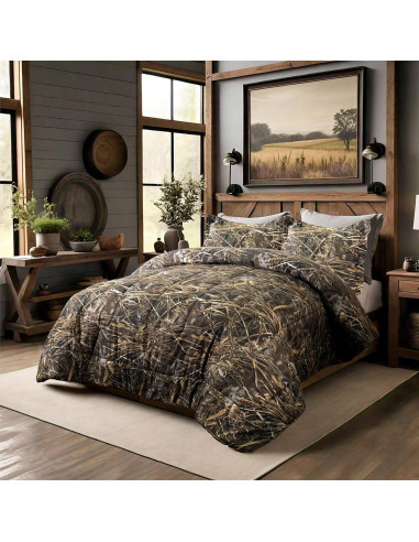 Conjunto Edredón Twin VISI-ONE Camo Max 7 Microfibra 2 Piezas