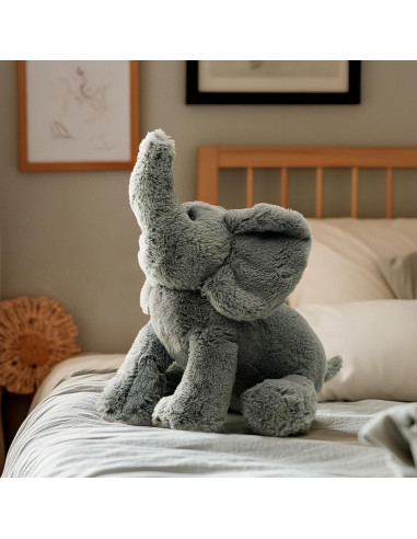 Elefante de Peluche RECUR Gris Suave 30 cm - Regalo para Todas las Edades