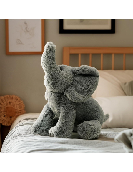 Elefante de Peluche RECUR Gris Suave 30 cm - Regalo para Todas las Edades
