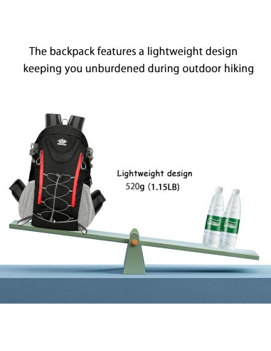 Mochila de Senderismo 35L Negra Ergonomica Unisex