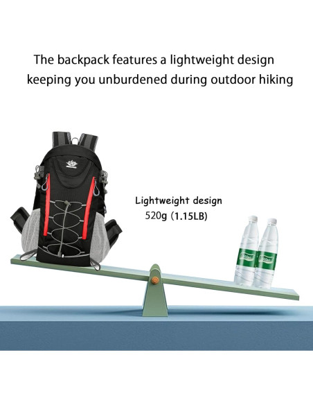 Mochila de Senderismo 35L Negra Ergonomica Unisex