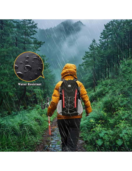 Mochila de Senderismo 35L Negra Ergonomica Unisex