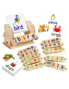 Juguetes Educativos Montessori ShyLizard - Bloques de Lectura de Madera