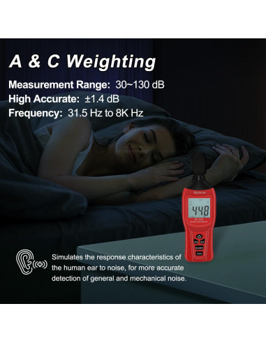 Medidor de Decibelios Gedaye ET-933 SPL 30-130dB Pantalla LCD