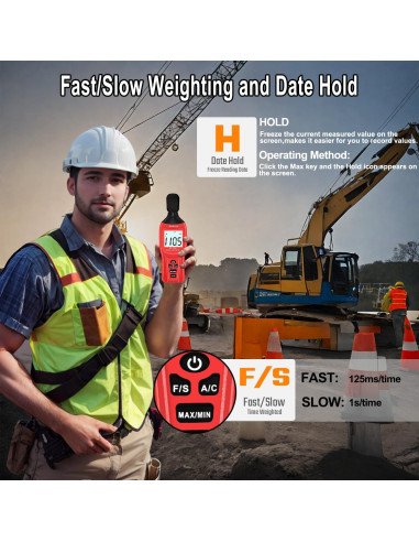 Medidor de Decibelios Gedaye ET-933 SPL 30-130dB Pantalla LCD