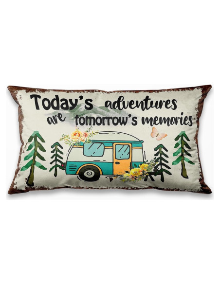 Funda de Cojín Decorativa TopXmai Camping 45x45 cm Algodón