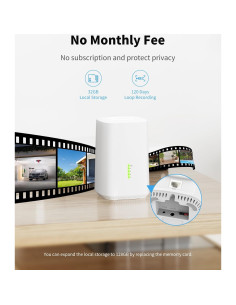 Cámaras de Seguridad Inalámbricas Aume 2K, Kit de 2, Solar, 360 2