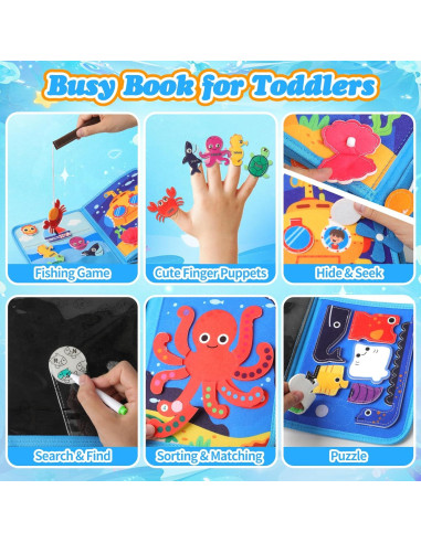 Tablero Ocupado Montessori HYSZXUS 20 Actividades 24.1 cm