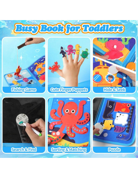 Tablero Ocupado Montessori HYSZXUS 20 Actividades 24.1 cm