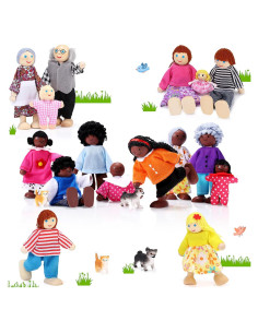 Conjunto de Muñecos de Madera Skylety 20 Piezas Familiar