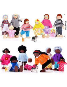 Conjunto de Muñecos de Madera Skylety 20 Piezas Familiar 2