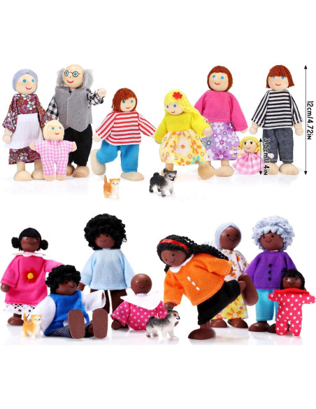 Conjunto de Muñecos de Madera Skylety 20 Piezas Familiar