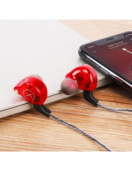 Auriculares UrbanX ix2 Pro In-Ear con Micrófono 3.5mm Rojo