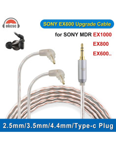 Cable de Reemplazo Mejorado OKCSC EXK 1.2M para Auriculares Sony 2
