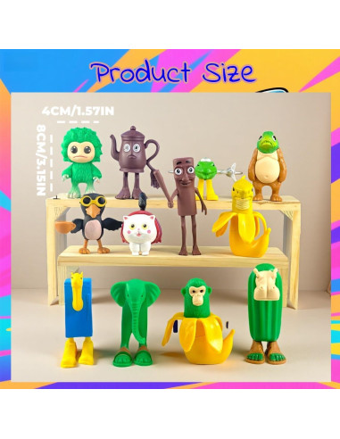12 Figuras de Acción Brainrot Italianas Coleccionables 5-9 cm