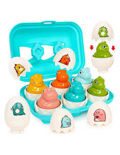 Juguetes de Huevo Dinosaurio FQKIOMY 6 Piezas 1-3 Años