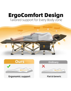 Cama de Camping Plegable Zenicham 200x80 cm Transpirable 2