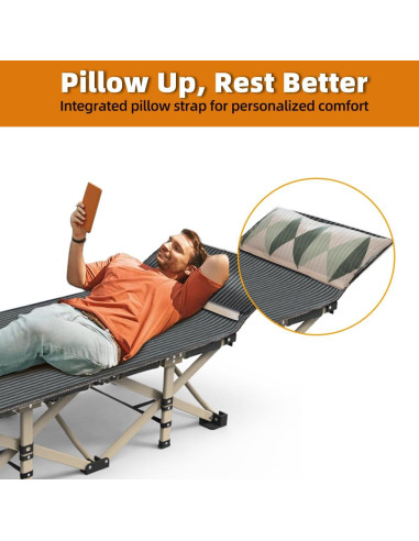 Cama de Camping Plegable Zenicham 200x80 cm Transpirable