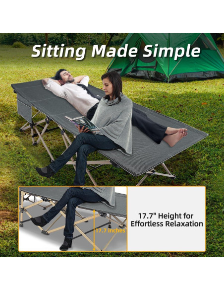 Cama de Camping Plegable Zenicham 200x80 cm Transpirable