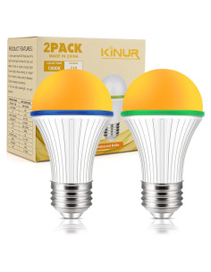 Bombillas LED KINUR 3W Ámbar E26 - Paquete de 2