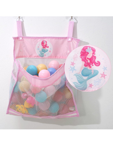 Organizador de Juguetes de Baño Gealaek Sirena Rosa 35.6x34.3cm