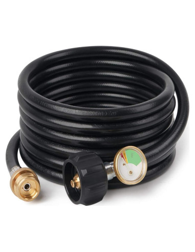 Adaptador de Manguera de Propano SHINESTAR 12 Pies con Manómetro