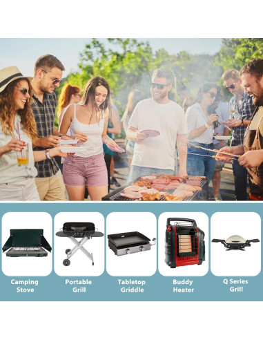 Adaptador de Manguera de Propano SHINESTAR 12 Pies con Manómetro