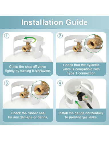 Adaptador de Manguera de Propano SHINESTAR 12 Pies con Manómetro