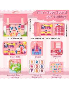 Libro Ocupado Montessori GQIRIL Princesa de Castillo 28x22cm 2