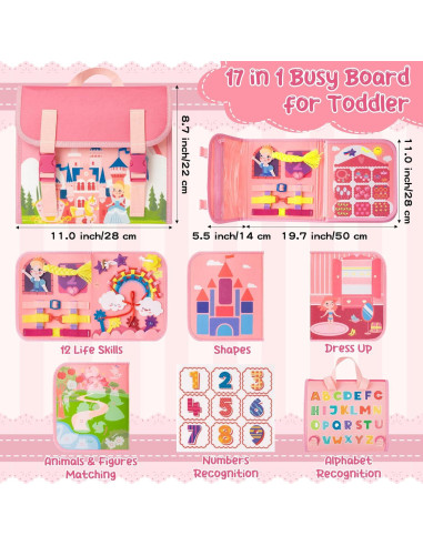 Libro Ocupado Montessori GQIRIL Princesa de Castillo 28x22cm