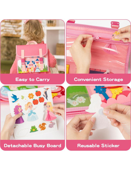 Libro Ocupado Montessori GQIRIL Princesa de Castillo 28x22cm Libro Ocupado Montessori GQIRIL Princesa de Castillo 28x22cm