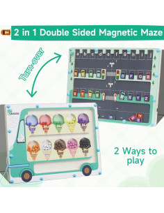 Tablero Magnético 2 en 1 TUNJILOOL - Laberinto de Colores y Números 2
