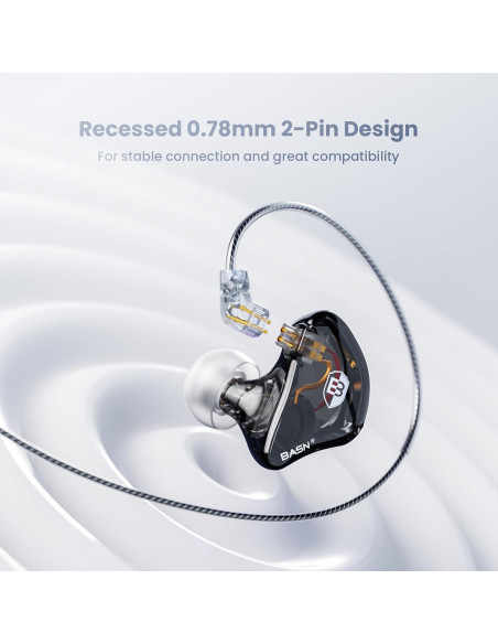 Auriculares In-Ear BASN Bsinger Pro con Micrófono 2-Pin Negro