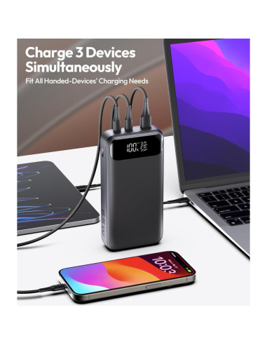 Cargador Portátil ADDTOP 65W 20000mAh USB-C Rápido Negro