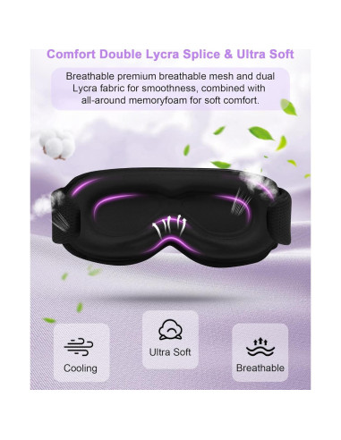 Máscara de Sueño 3D con Auriculares Bluetooth ZRUHIG - Rosa