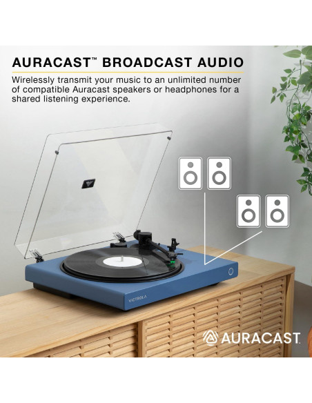 Tocadiscos Bluetooth Victrola Wave VPT-1520-BLK 2 Velocidades