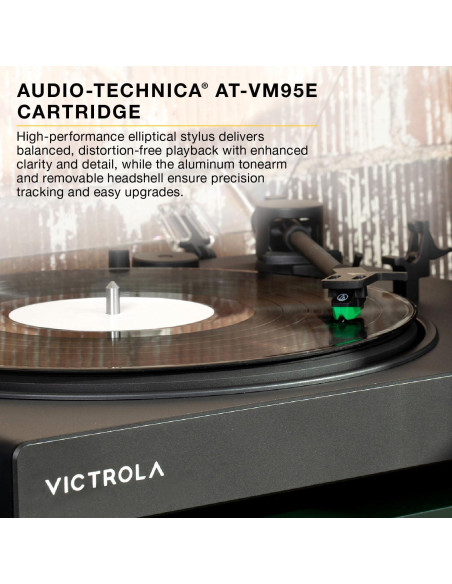 Tocadiscos Bluetooth Victrola Wave VPT-1520-BLK 2 Velocidades