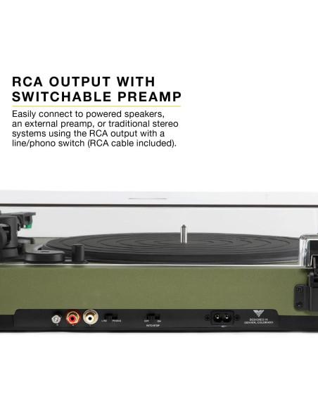 Tocadiscos Bluetooth Victrola Wave VPT-1520-BLK 2 Velocidades